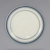 International Tableware CT-36 Catania 5 1/8" Ivory (American White) Stoneware Saucer With Blue Bands - 36/Case