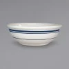 International Tableware CT-15 Catania 14 Oz. Ivory (American White) Stoneware Nappie / Oatmeal Bowl With Blue Bands - 36/Case