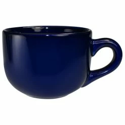 International Tableware 822-04 Cancun 14 Oz. Cobalt Blue Stoneware Latte Cup - 24/Case