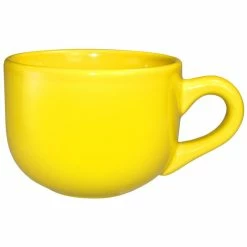 International Tableware 822-242 Cancun 14 Oz. Yellow Stoneware Latte Cup - 24/Case
