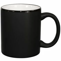 International Tableware 87168-02/05MF-05C Hilo 11 Oz. White In / Black Out Stoneware C-Handle Mug - 12/Case