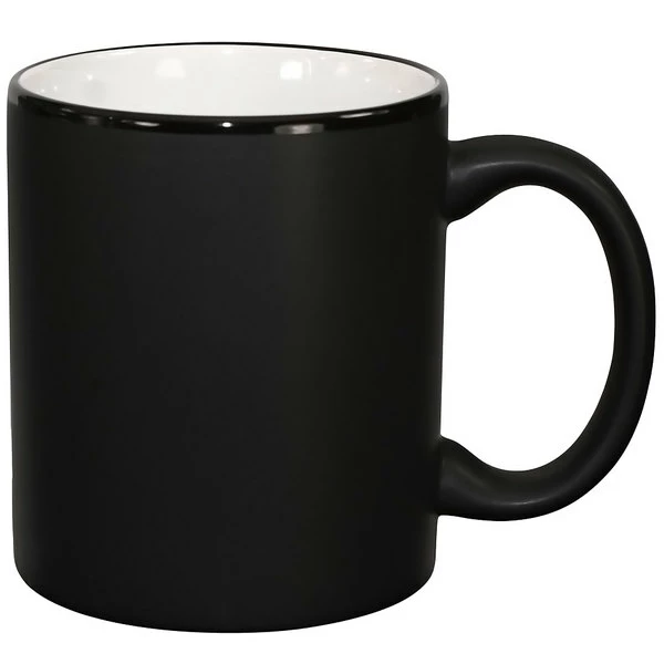 International Tableware 87168-02/05MF-05C Hilo 11 Oz. White In / Black Out Stoneware C-Handle Mug - 12/Case 1 International Tableware 87168-02/05MF-05C Hilo 11 Oz. White In / Black Out Stoneware C-Handle Mug - 12/Case