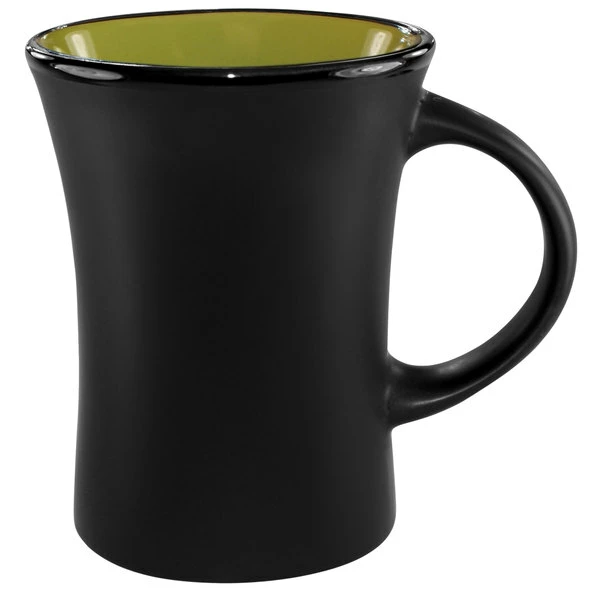 International Tableware 83570-2902/05MF-05C Hilo 9.5 Oz. Rye Green In / Black Out Stoneware Venturi Flared Mug - 12/Case 1 International Tableware 83570-2902/05MF-05C Hilo 9.5 Oz. Rye Green In / Black Out Stoneware Venturi Flared Mug - 12/Case