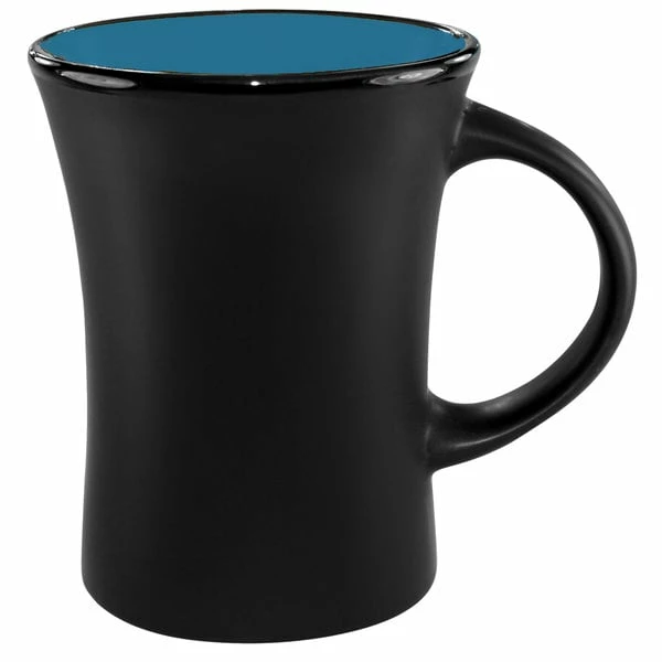 International Tableware 83570-2903/05MF-05C Hilo 9.5 Oz. Sky Blue In / Black Out Stoneware Venturi Flared Mug - 12/Case 1 International Tableware 83570-2903/05MF-05C Hilo 9.5 Oz. Sky Blue In / Black Out Stoneware Venturi Flared Mug - 12/Case