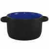International Tableware 83567-2899/05MF-05C Hilo 11 Oz. Country Blue In / Black Out Stoneware Mini Casserole Dish / Soup Bowl - 12/Case