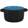 International Tableware 83567-2903/05MF-05C Hilo 11 Oz. Sky Blue In / Black Out Stoneware Mini Casserole Dish / Soup Bowl - 12/Case