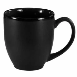 International Tableware 81376-05/05MF-05C Hilo 14 Oz. Black In / Black Out Stoneware Bistro Cup - 12/Case