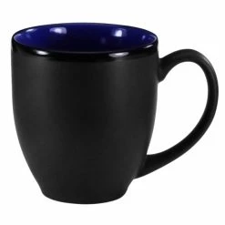 International Tableware 81376-2899/05MF-05C Hilo 14 Oz. Country Blue In / Black Out Stoneware Bistro Cup - 12/Case