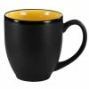 International Tableware 81376-2900/05MF-05C Hilo 14 Oz. Yellow In / Black Out Stoneware Bistro Cup - 12/Case