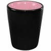 International Tableware 81122-26/05MF-05C Hilo 1.5 Oz. Pink In / Black Out Stoneware Shot Glass - 24/Case