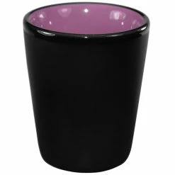 International Tableware 81122-2583/05MF-05C Hilo 1.5 Oz. Purple In / Black Out Stoneware Shot Glass - 24/Case