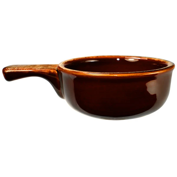 International Tableware OSC-15-H 12 Oz. Brown Stoneware Soup Crock / Bowl With Handle - 24/Case 1 International Tableware OSC-15-H 12 Oz. Brown Stoneware Soup Crock / Bowl With Handle - 24/Case