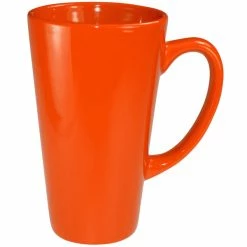 International Tableware 867-210 Cancun 16 Oz. Orange Stoneware Funnel Cup - 24/Case