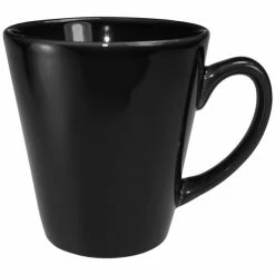 International Tableware 839-05 Cancun 12 Oz. Black Stoneware Funnel Cup - 36/Case
