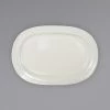 International Tableware NP-13 Newport 12" X 8 7/8" Ivory (American White) Embossed Stoneware Platter - 12/Case