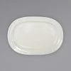 International Tableware NP-33 Newport 8 3/8" X 5 3/4" Ivory (American White) Embossed Stoneware Platter - 36/Case