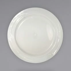 International Tableware NP-8 Newport 9" Ivory (American White) Embossed Stoneware Plate - 24/Case