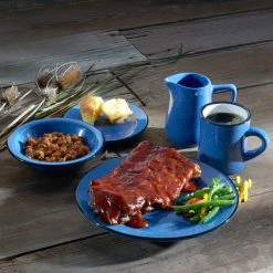 International Tableware CF-31 Campfire 6 1/4" Speckle Ocean Blue Rolled Edge Stoneware Plate - 36/Case -Rak Porcelain shop 1980072