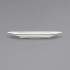 International Tableware RO-7 Roma 7 1/8" Ivory (American White) Wide Rim Rolled Edge Stoneware Plate - 36/Case -Rak Porcelain shop 1980106