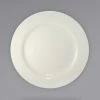 International Tableware RO-20 Roma 11" Ivory (American White) Wide Rim Rolled Edge Stoneware Plate - 12/Case
