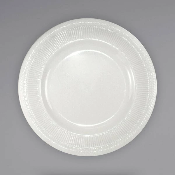 International Tableware AT-7 Athena 7" Ivory (American White) Wide Rim Rolled Edge Plate - 36/Case 1 International Tableware AT-7 Athena 7" Ivory (American White) Wide Rim Rolled Edge Plate - 36/Case