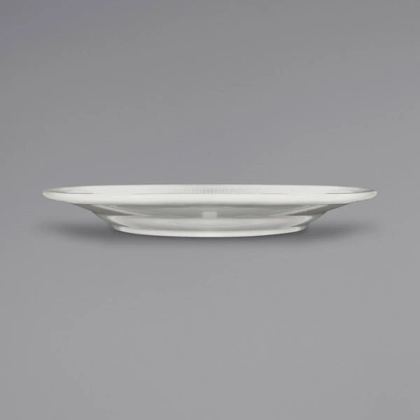 International Tableware AT-16 Athena 10" Ivory (American White) Wide Rim Rolled Edge Plate - 12/Case 2 International Tableware AT-16 Athena 10" Ivory (American White) Wide Rim Rolled Edge Plate - 12/Case - Image 2