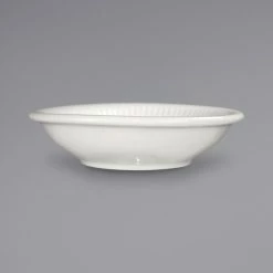 International Tableware AT-11 Athena 7 Oz. Ivory (American White) Embossed Stoneware Fruit Bowl - 36/Case