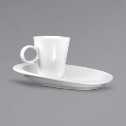 International Tableware FA-6929 7 Oz. Bright White Stoneware Milano Cup - 36/Case