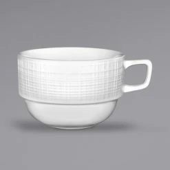International Tableware DR-37 Dresden 4.5 Oz. Bright White Porcelain A.D. Espresso Cup - 36/Case