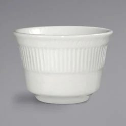 International Tableware AT-4 Athena 7.5 Oz. Ivory (American White) Embossed Stoneware Bouillon - 36/Case