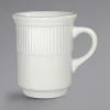 International Tableware AT-17 Athena 8.5 Oz. Ivory (American White) Embossed Stoneware Toledo Mug - 36/Case
