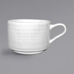International Tableware DR-23 Dresden 9 Oz. Bright White Porcelain Stacking Cup - 36/Case