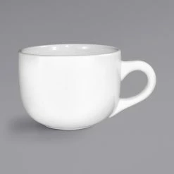 International Tableware 822-02 14 Oz. European White Stoneware Latte Cup - 24/Case