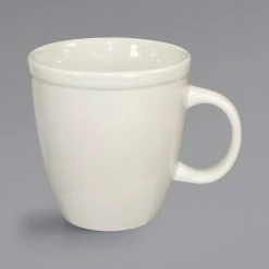 International Tableware 81950-01 18 Oz. Ivory (American White) Stoneware Mocha Mug - 36/Case