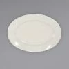 International Tableware RO-12 Roma 10 3/8" X 7 1/4" Ivory (American White) Wide Rim Rolled Edge Stoneware Platter - 24/Case