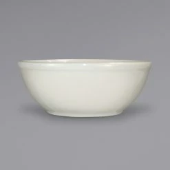 International Tableware RO-18 Roma 16 Oz. Ivory (American White) Rolled Edge Stoneware Nappie / Oatmeal Bowl - 36/Case