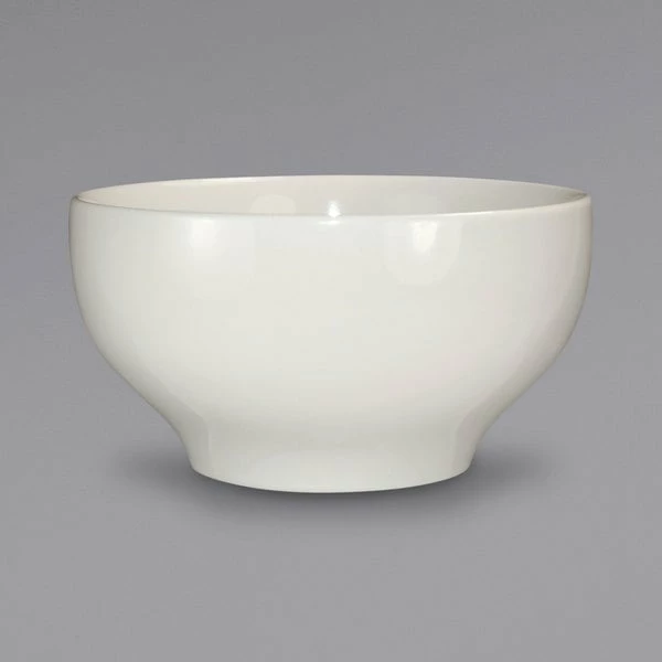 International Tableware RO-44 Roma 44 Oz. Ivory (American White) Rolled Edge Stoneware Footed Noodle / Salad Bowl - 12/Case 1 International Tableware RO-44 Roma 44 Oz. Ivory (American White) Rolled Edge Stoneware Footed Noodle / Salad Bowl - 12/Case