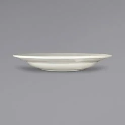 International Tableware RO-116 Roma 16 Oz. Ivory (American White) Rolled Edge Stoneware Pasta Bowl - 12/Case
