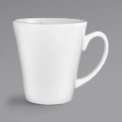International Tableware 839-02 13 Oz. European White Stoneware Funnel Cup - 36/Case
