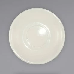 International Tableware RO-2 Roma 6" Ivory (American White) Wide Rim Rolled Edge Saucer - 36/Case