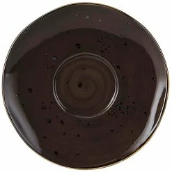 Tuxton GGM-084 TuxTrendz Artisan Geode Mushroom 6 3/8" China Saucer - 24/Case