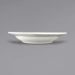 International Tableware NP-3 Newport 12 Oz. Ivory (American White) Embossed Stoneware Deep Rim Soup Bowl - 24/Case