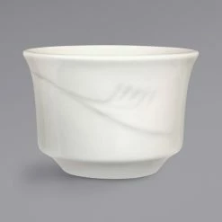 International Tableware NP-4 Newport 7 Oz. Ivory (American White) Embossed Stoneware Bouillon - 36/Case
