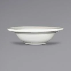 International Tableware NP-10 Newport 8 Oz. Ivory (American White) Embossed Stoneware Grapefruit Bowl - 36/Case