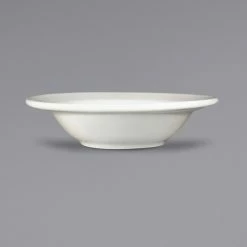 International Tableware NP-11 Newport 5 Oz. Ivory (American White) Embossed Stoneware Fruit Bowl - 36/Case