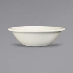 International Tableware VA-11 Valencia 5 Oz. Ivory (American White) Narrow Rim Rolled Edge Stoneware Fruit Bowl - 36/Case