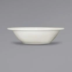 International Tableware RO-10 Roma 13 Oz. Ivory (American White) Rolled Edge Stoneware Grapefruit Bowl - 36/Case