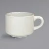 International Tableware RO-23 Roma 7 Oz. Ivory (American White) Rolled Edge Stacking Cup - 36/Case