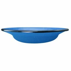 International Tableware CF-3 Campfire 10 Oz. Speckle Ocean Blue Rolled Edge Stoneware Rim Soup Bowl - 24/Case