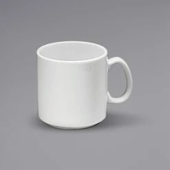 Sant' Andrea Sant'Andrea Impressions By 1880 Hospitality R4010000560 9 Oz. Bright White Embossed Porcelain Mug - 36/Case